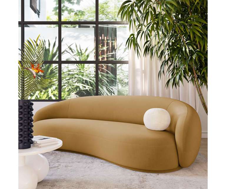 Decor Desk Hamilton Velvet Fabric 3 Seater Sofa in Brown Colour