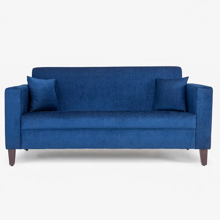 Wakefit Hawaii Polyester Fabric 3 Seater Sofa In Dark Blue Colour