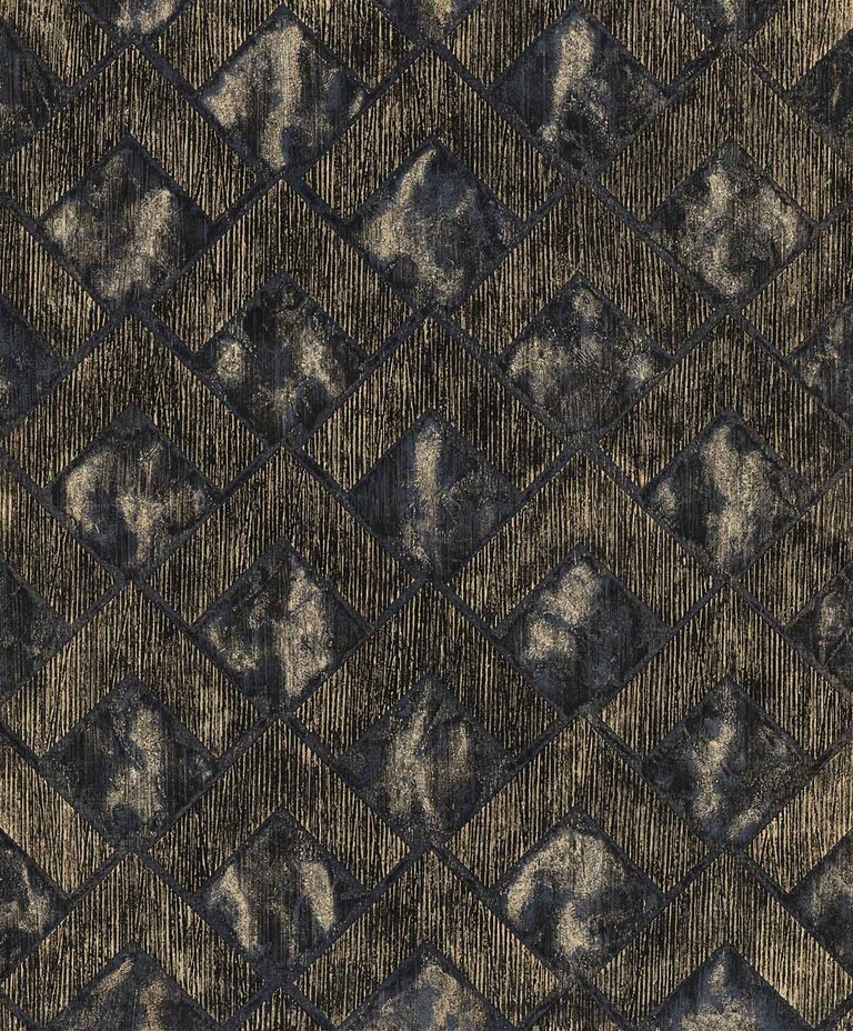 Artisan GL15003-2 Non Woven Black & Gold Geometric Wallpaper for Bedroom & Living room