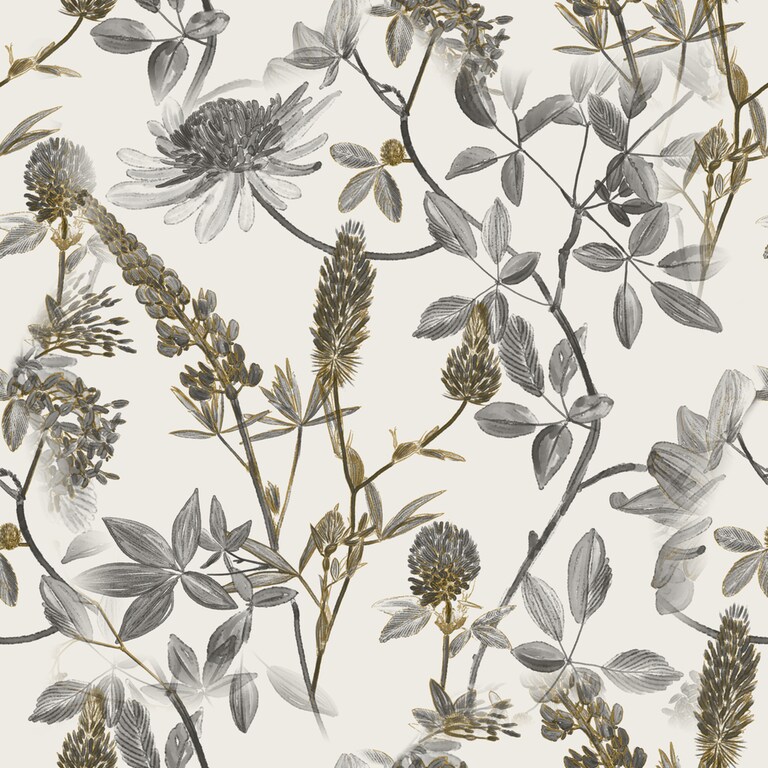 Artisan M45809 Non Woven Black Floral Wallpaper for Bedroom & Living room