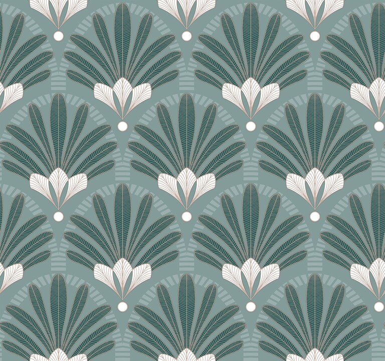 Artisan M53304 Non Woven Green Floral Wallpaper for Bedroom & Living room