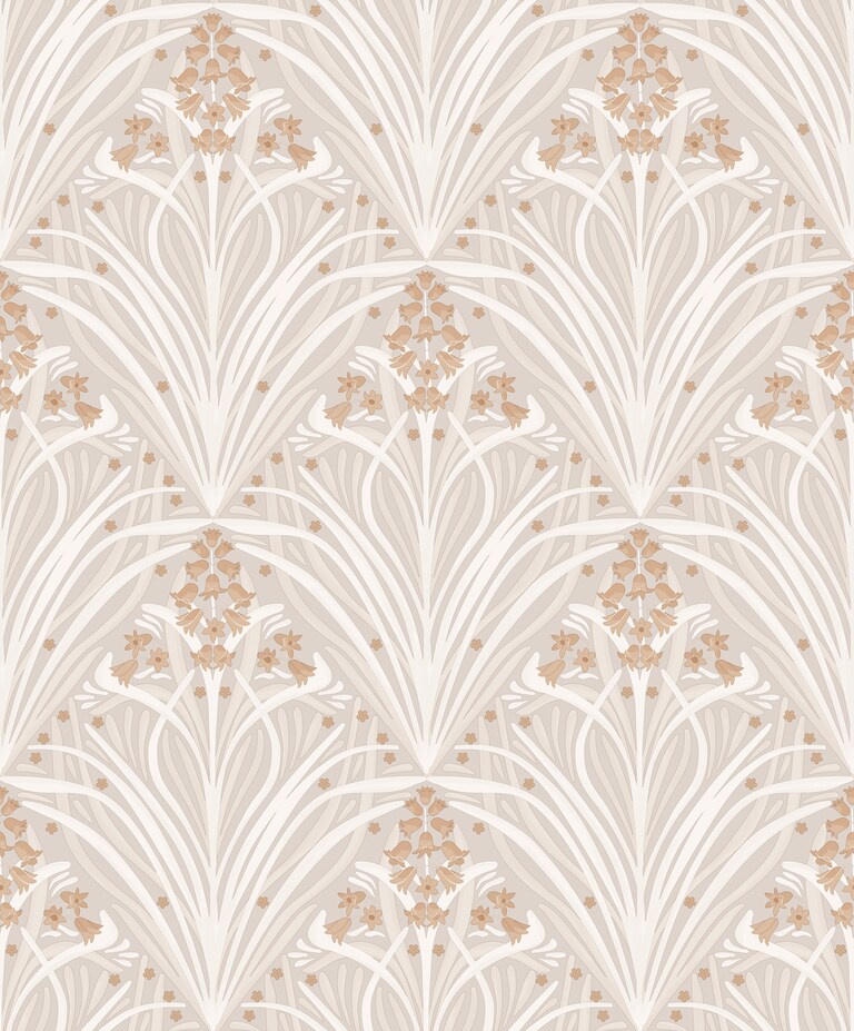 Artisan M66107 Non Woven Brown & Orange Botanical Wallpaper for Bedroom & Living room