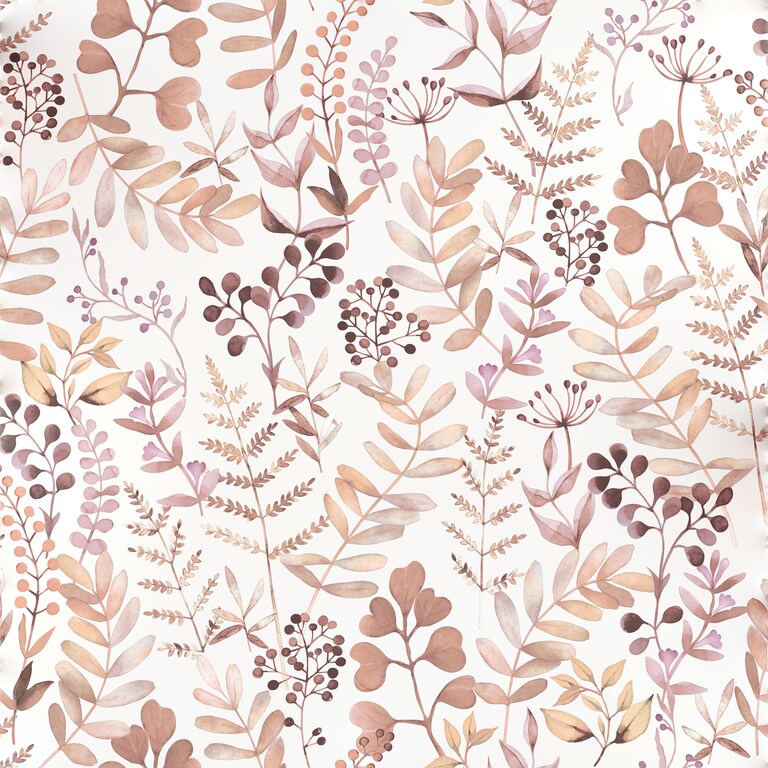 Artisan M68503 Non Woven Brown & Pink Floral Wallpaper for Bedroom & Living room