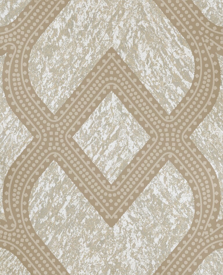 Artisan EM-11001-3 Non Woven Off White & White Geometric Wallpaper for Bedroom & Living Room