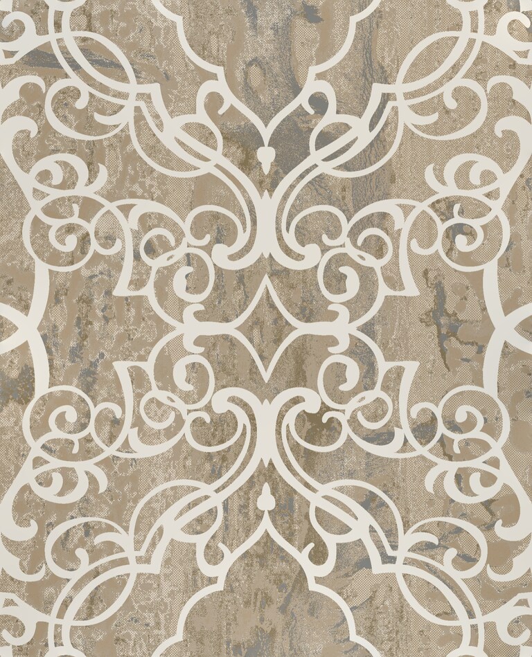 Artisan EM-11005-2 Non Woven Off White Damask Wallpaper for Bedroom & Living Room