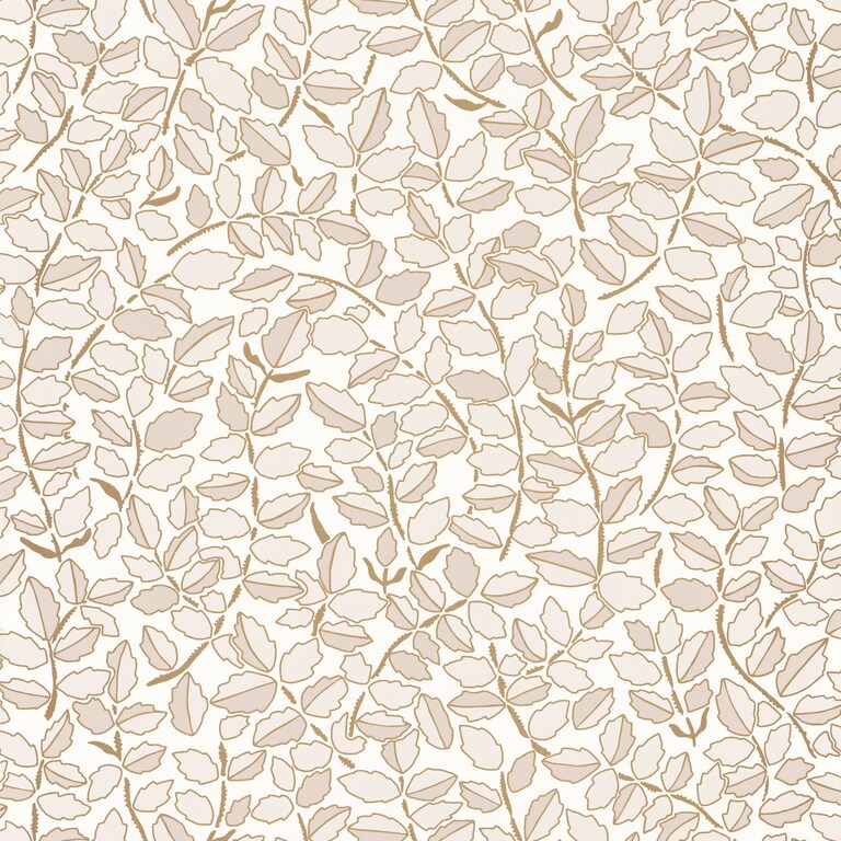 Artisan DGN102291027 Non Woven White & Gold Botanical Wallpaper for Bedroom & Living room