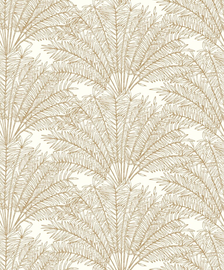 Artisan NGR103020248 Non Woven White & Gold Botanical Wallpaper for Bedroom & Living room