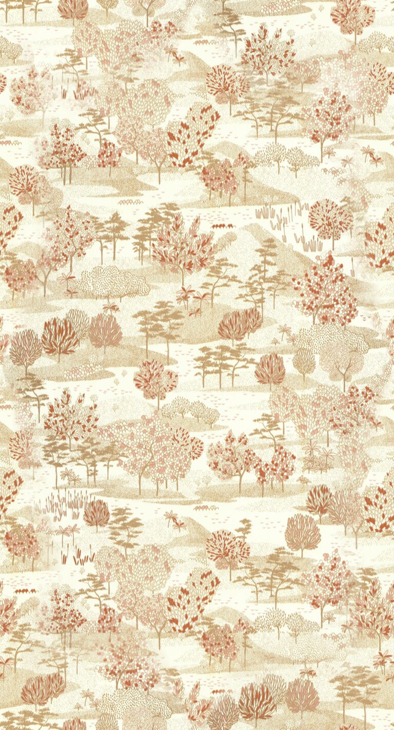 Artisan NGR103040234 Non Woven Brown & Gold Botanical Wallpaper for Bedroom & Living room