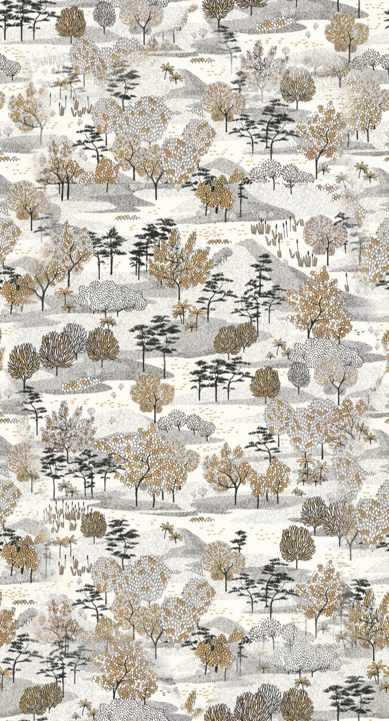 Artisan NGR103040924 Non Woven Black & Brown Botanical Wallpaper for Bedroom & Living room