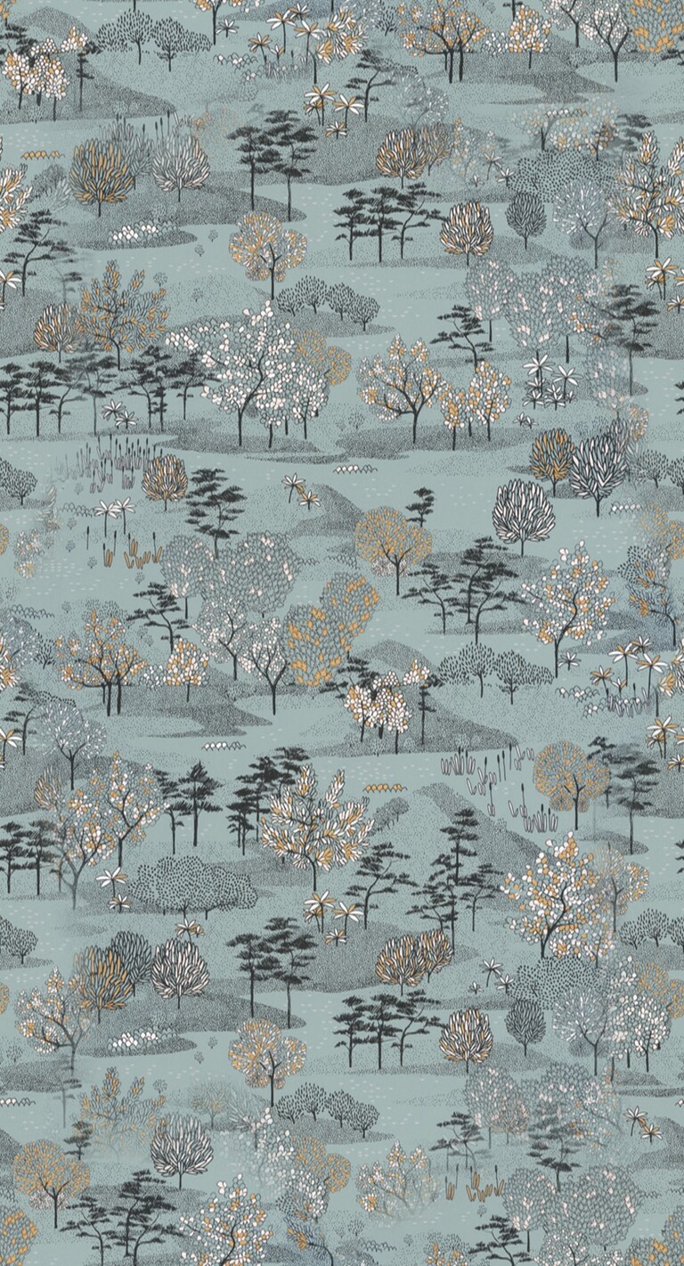 Artisan NGR103047954 Non Woven Grey & Black Botanical Wallpaper for Bedroom & Living room