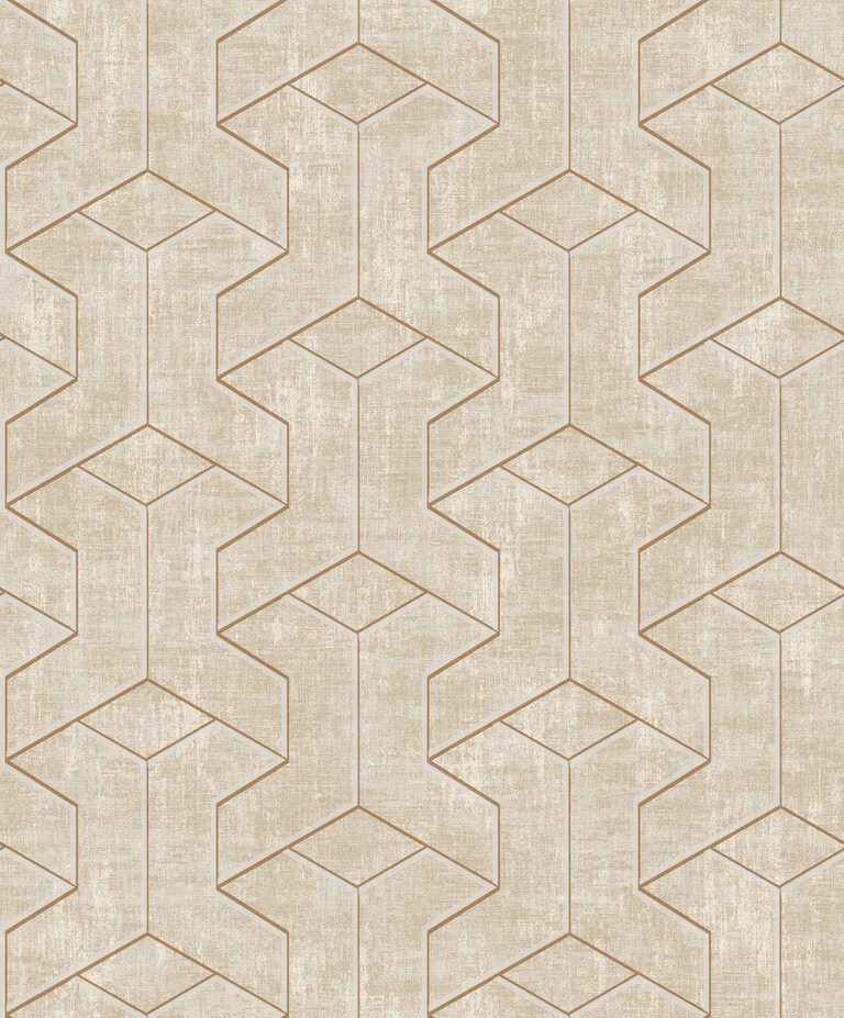 Artisan MD17007-2 Non Woven Brown Geometric Wallpaper for Bedroom & Living room
