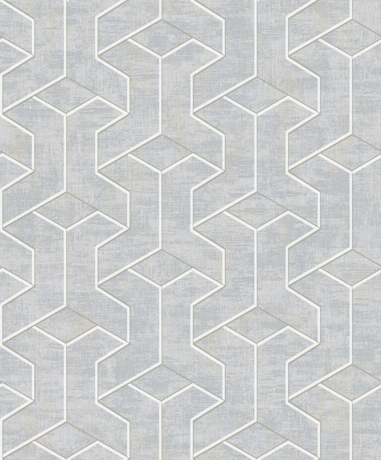 Artisan MD17007-3 Non Woven Grey Geometric Wallpaper for Bedroom & Living room