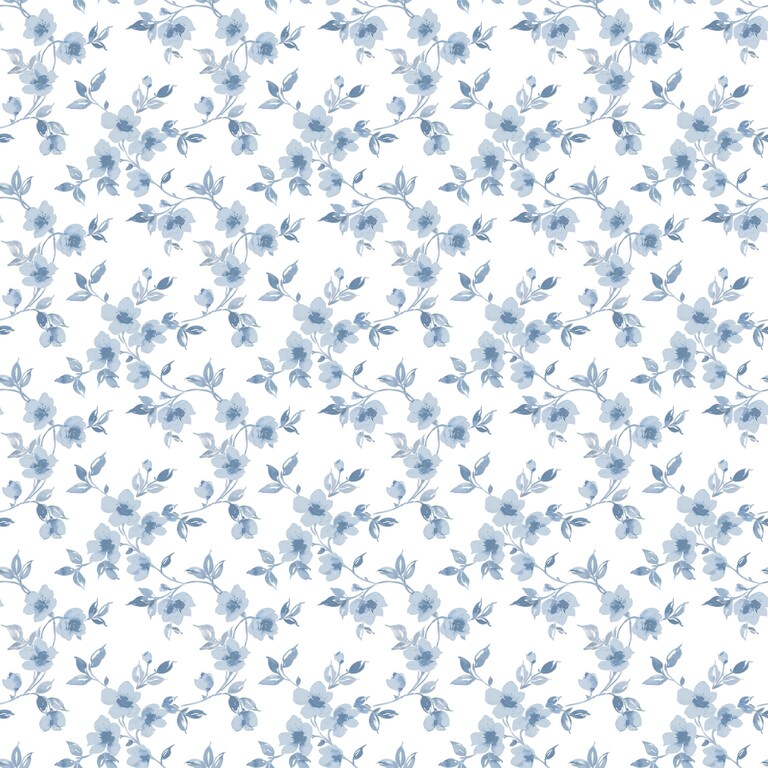 Artisan G78481 Non Woven Blue & White Floral Wallpaper for Bedroom & Living room