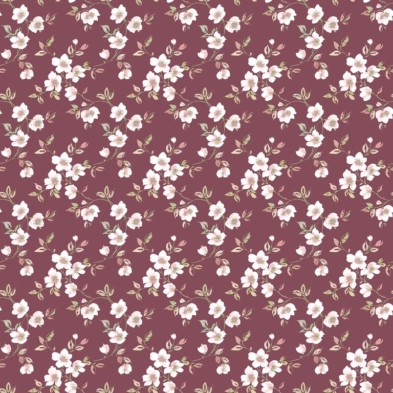 Artisan G78482 Non Woven Red Floral Wallpaper for Bedroom & Living room
