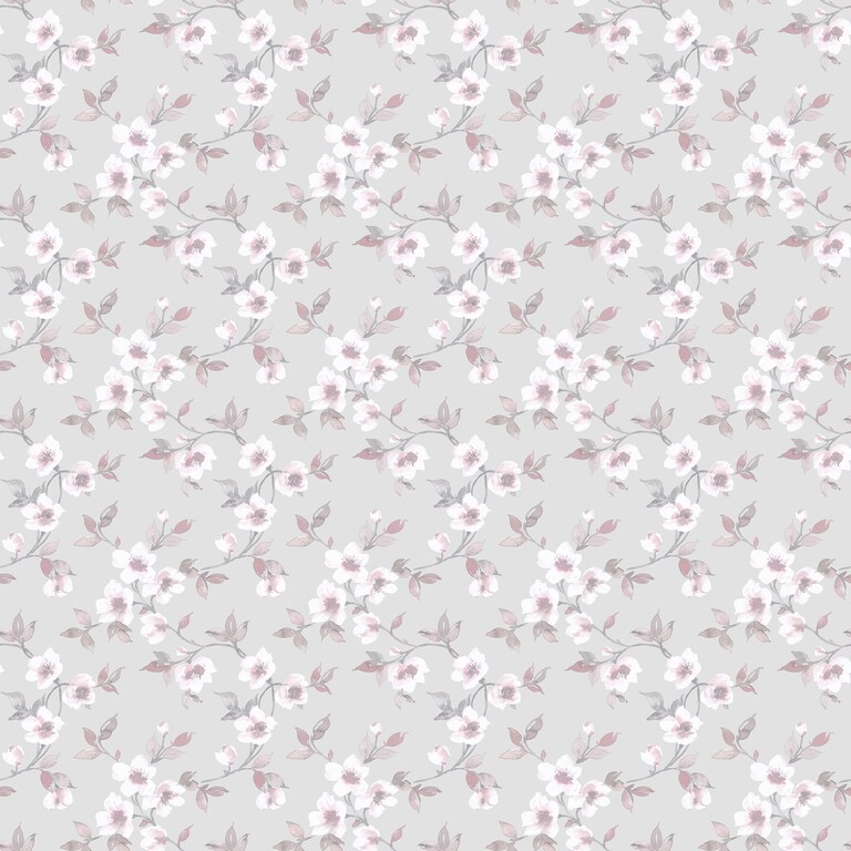 Artisan G78485 Non Woven Grey & Pink Floral Wallpaper for Bedroom & Living room