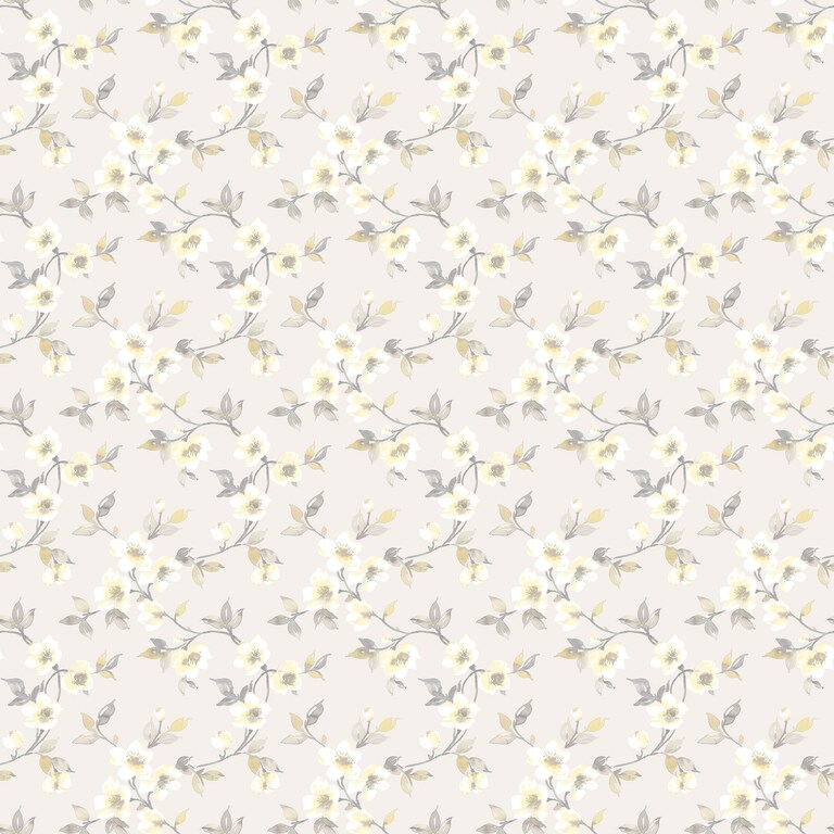 Artisan G78486 Non Woven Grey & Yellow Floral Wallpaper for Bedroom & Living room