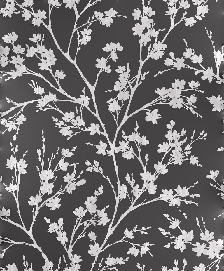Artisan G78531 Non Woven Black & Grey Floral Wallpaper for Bedroom & Living room