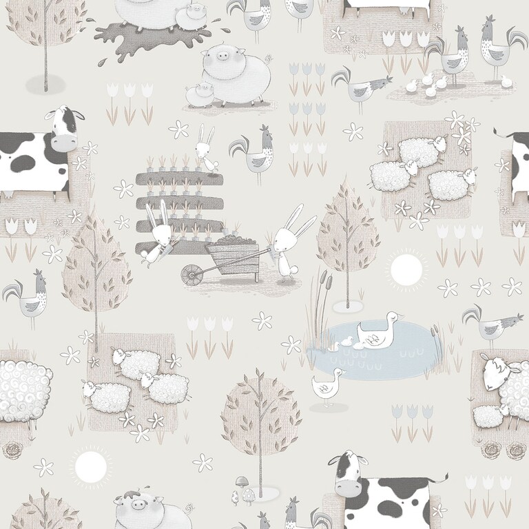 Artisan G78375 Non Woven Grey Kids Wallpaper for Kids and Teens Room