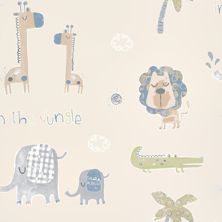 Artisan G78378 Non Woven Beige & Green Kids Wallpaper for Kids and Teens Room