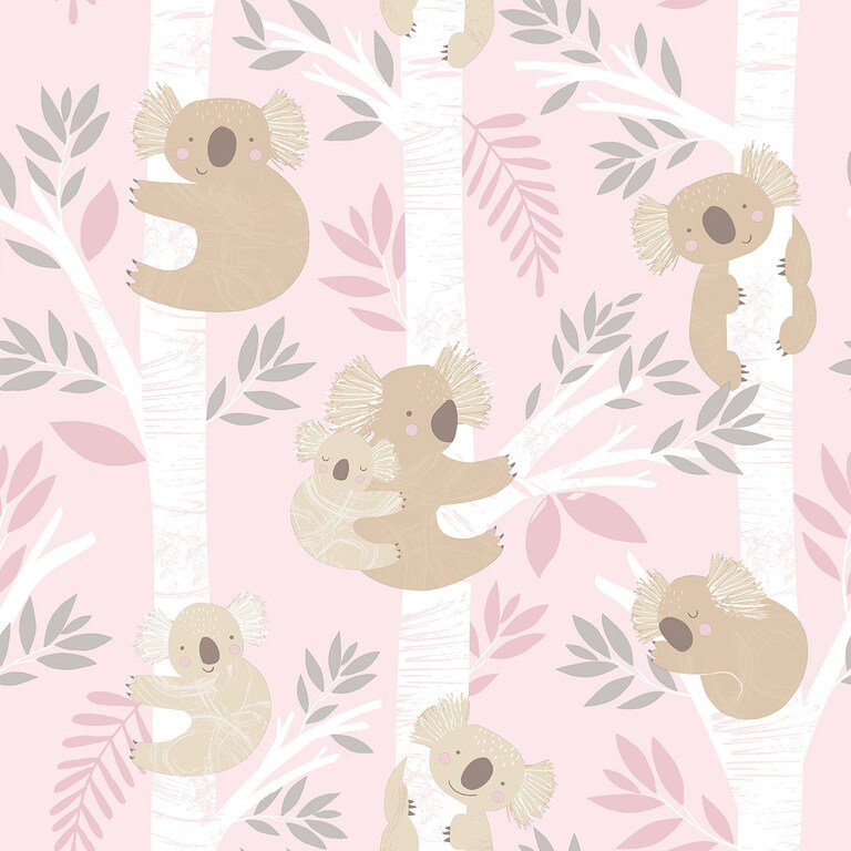 Artisan G78387 Non Woven Pink, Brown & Grey Kids Wallpaper for Kids and Teens Room