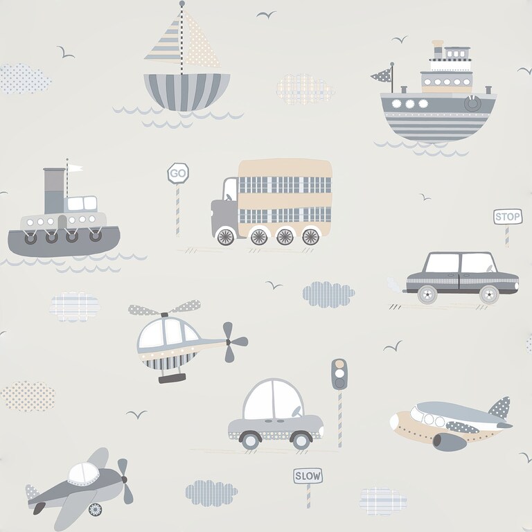 Artisan G78417 Non Woven Grey & Beige Kids Wallpaper for Kids and Teens Room