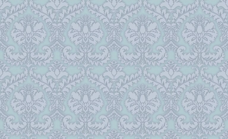 Artisan VD20001-4 Non Woven Blue & Green Damask Wallpaper for Bedroom & Living room