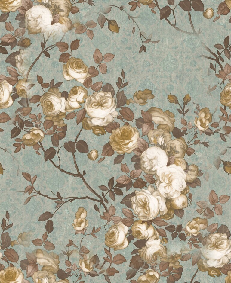 Artisan VD20007-2 Non Woven Green & Brown Floral Wallpaper for Bedroom & Living room