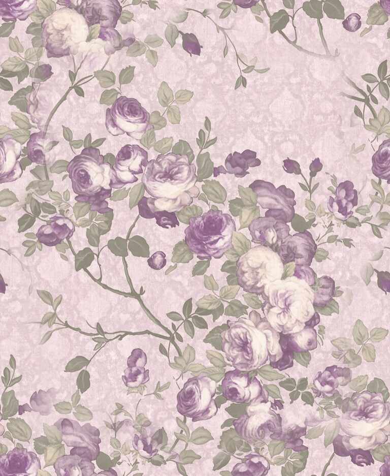 Artisan VD20007-5 Non Woven Pink & Purple Floral Wallpaper for Bedroom & Living room