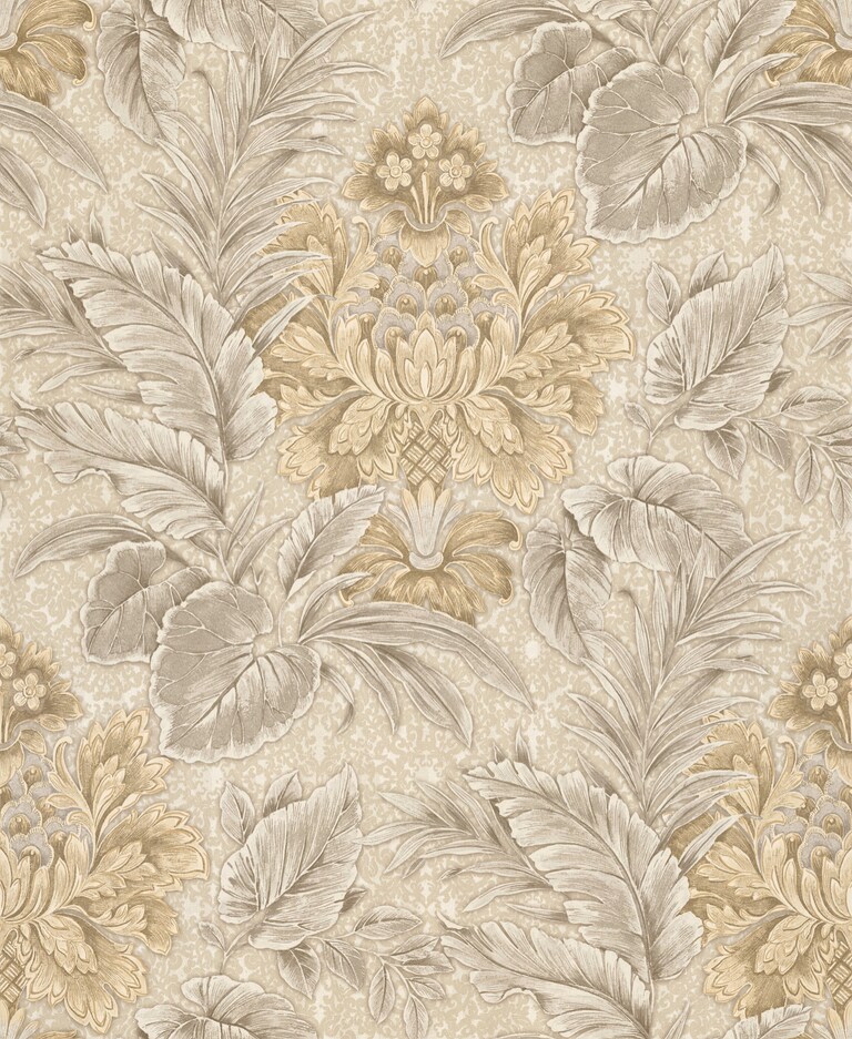 Artisan VD20011-2 Non Woven Gold Damask Wallpaper for Bedroom & Living room