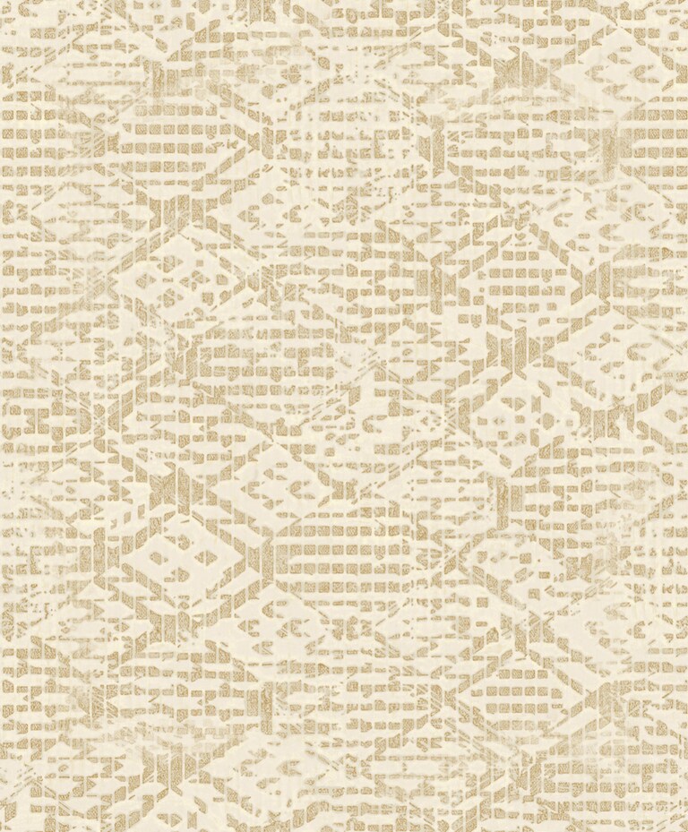 Artisan WG14002-1 Non Woven White & Gold Geometric Wallpaper for Bedroom & Living room