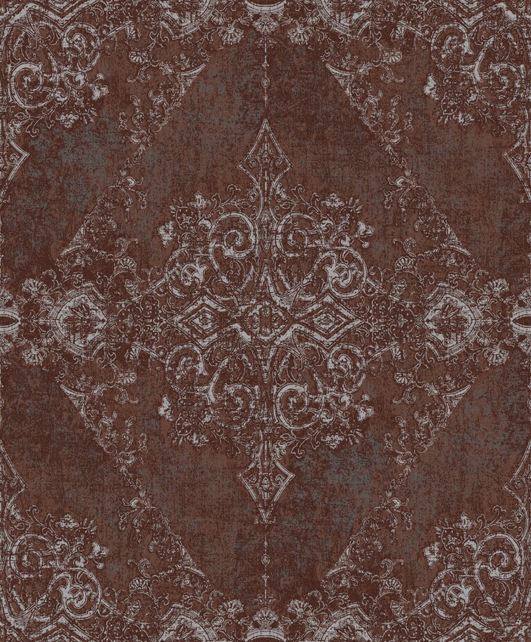 Artisan WG14004-4 Non Woven Brown & Silver Damask Wallpaper for Bedroom & Living room