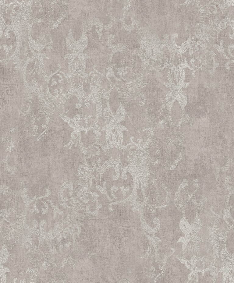 Artisan WG14012-1 Non Woven Silver & Off White Damask Wallpaper for Bedroom & Living Room