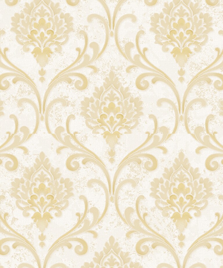 Excel 81127-2 Vinyl with Paper Back Cream Damask Wallpaper for Bedroom & Living room