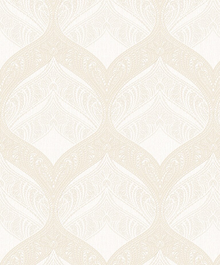 Excel 81140-1 Vinyl with Paper Back White Damask Wallpaper for Bedroom & Living room