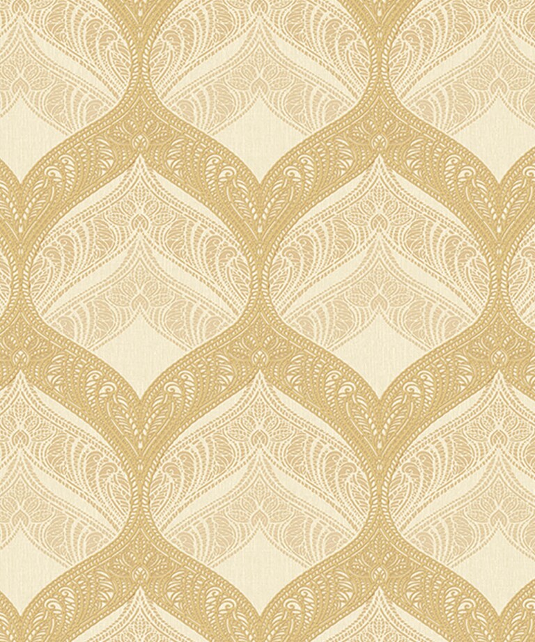 Excel 81140-4 Vinyl with Paper Back Beige Damask Wallpaper for Bedroom & Living room