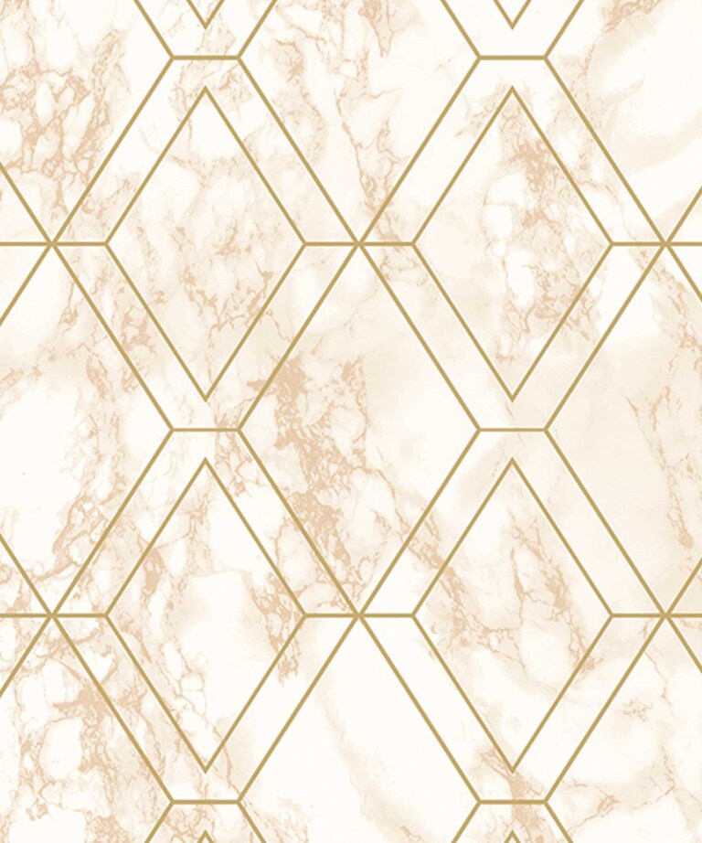 Excel 81176-2 Vinyl with Paper Back White & Beige Geometric Wallpaper for Bedroom & Living room