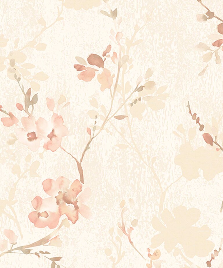 Excel 82053-1 Vinyl with Paper Back White & Red Floral Wallpaper for Bedroom & Living room