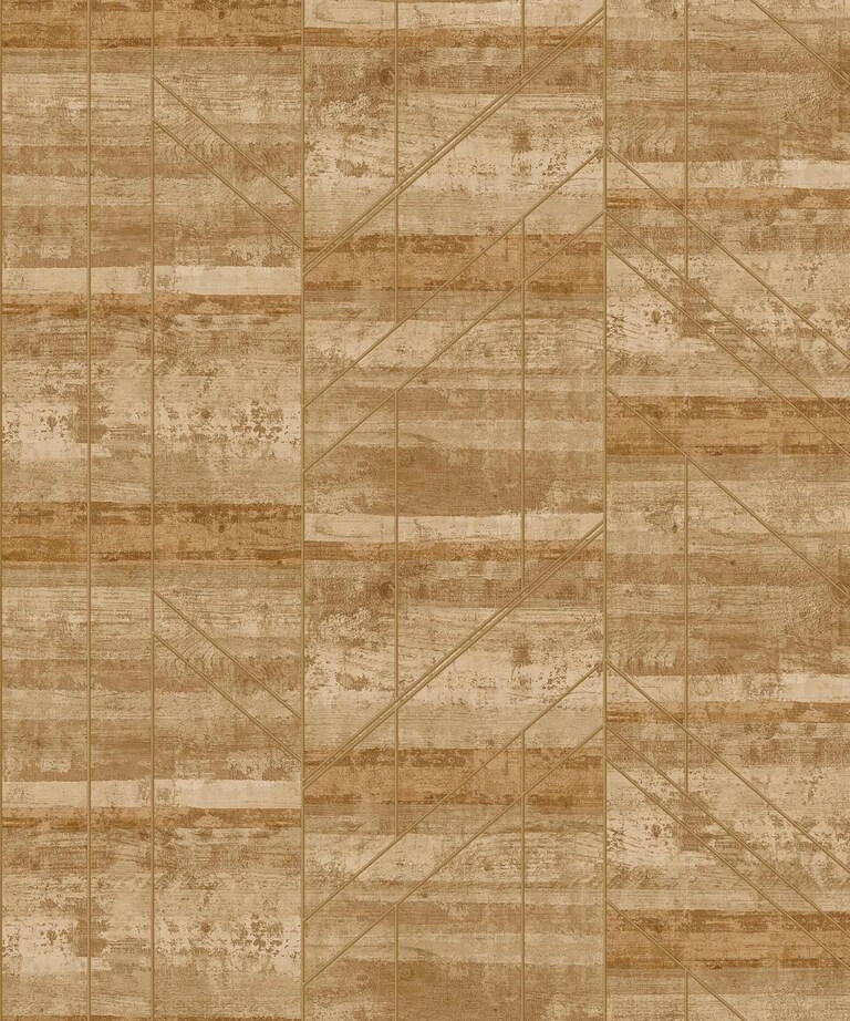 Excel 85082-3 Vinyl with Paper Back Brown Wood Finish Wallpaper for Bedroom & Living room