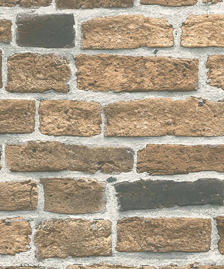 Excel 85087-2 Vinyl with Paper Back Brown Brick Wallpaper for Bedroom & Living room