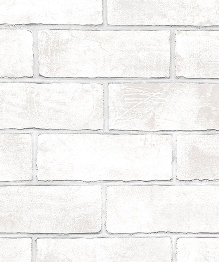 Excel 85089-1 Vinyl with Paper Back White Brick Wallpaper for Bedroom & Living room