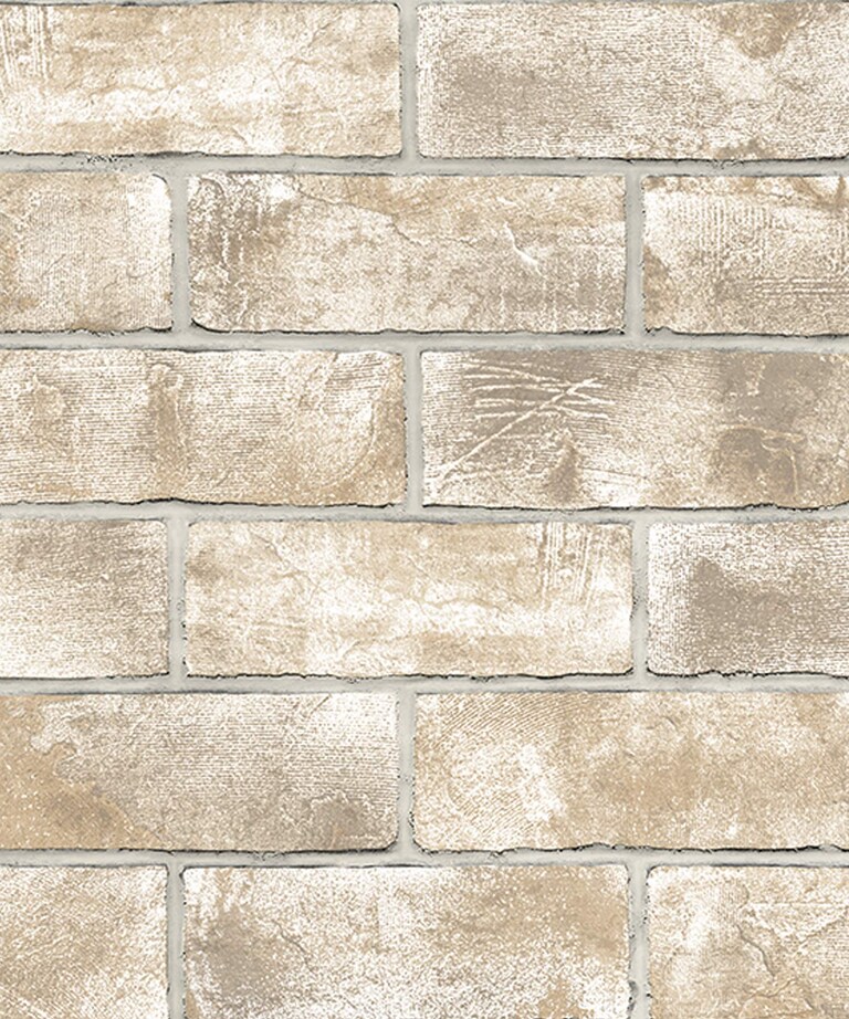 Excel 85089-4 Vinyl with Paper Back Beige Brick Wallpaper for Bedroom & Living room