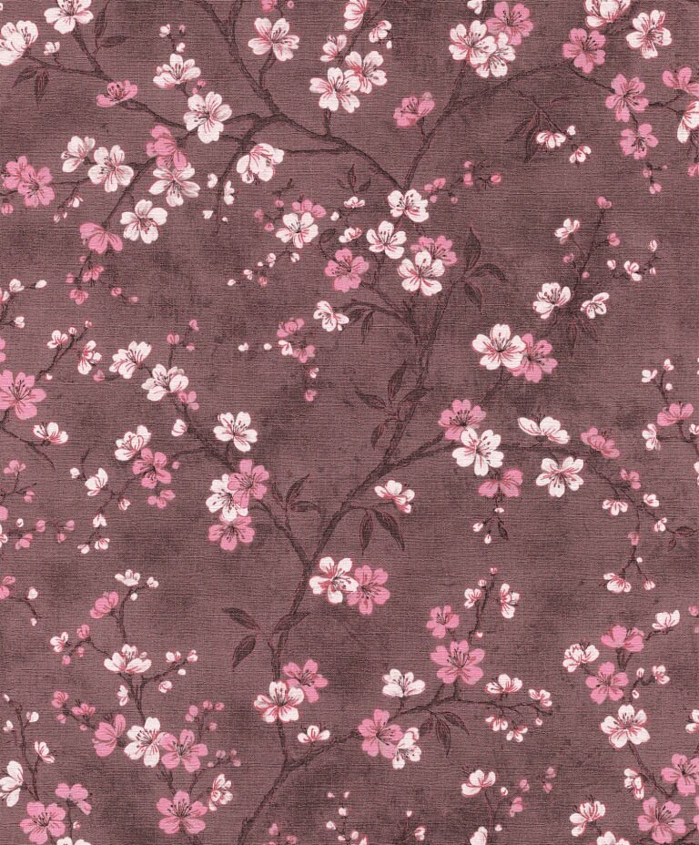 Marshalls INS 214 Non Woven Red, Maroon & Pink Floral Wallpaper for Bedroom & Living Room