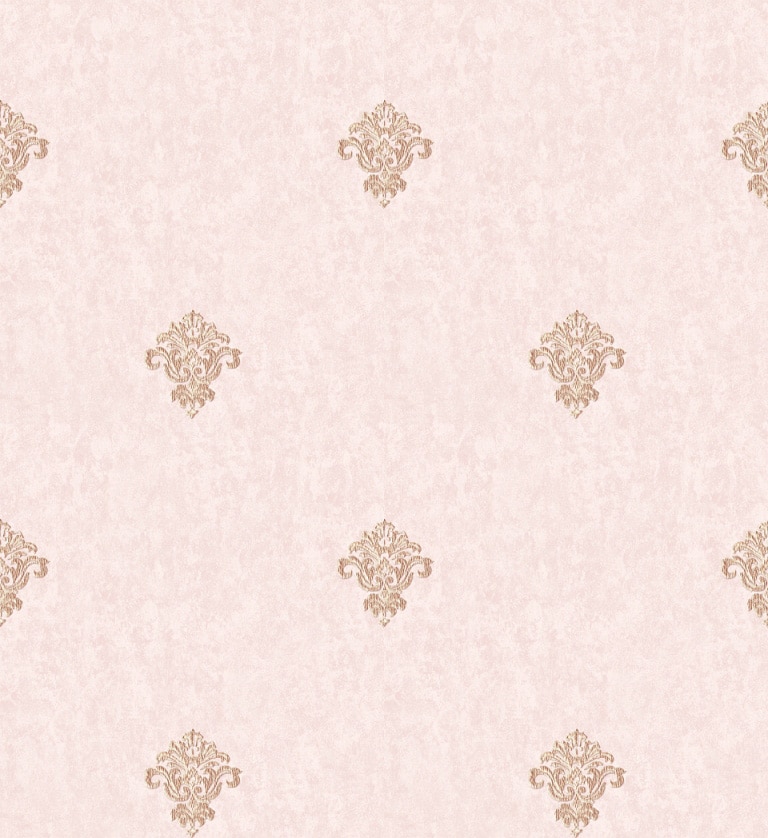 Marshalls INS 238 Non Woven Beige & Pink Damask Wallpaper for Bedroom & Living Room