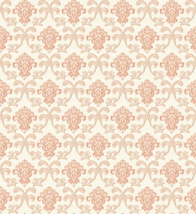 Marshalls INS 241 Non Woven Beige, Red & Pink Damask Wallpaper for Bedroom & Living Room