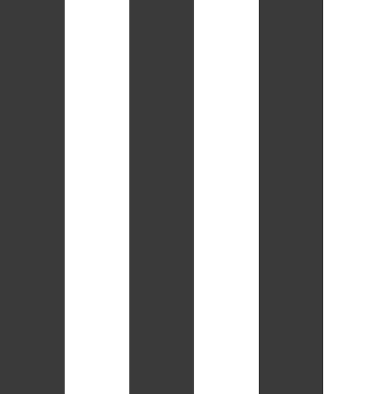 Marshalls INS 269 Non Woven Black & White Vertical Wide Stripes Wallpaper for Bedroom & Living Room