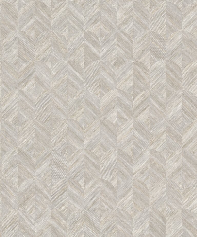 Marshalls MU 3204 Non Woven Grey, Ivory & Mushroom Geometric Wallpaper for Bedroom & Living Room