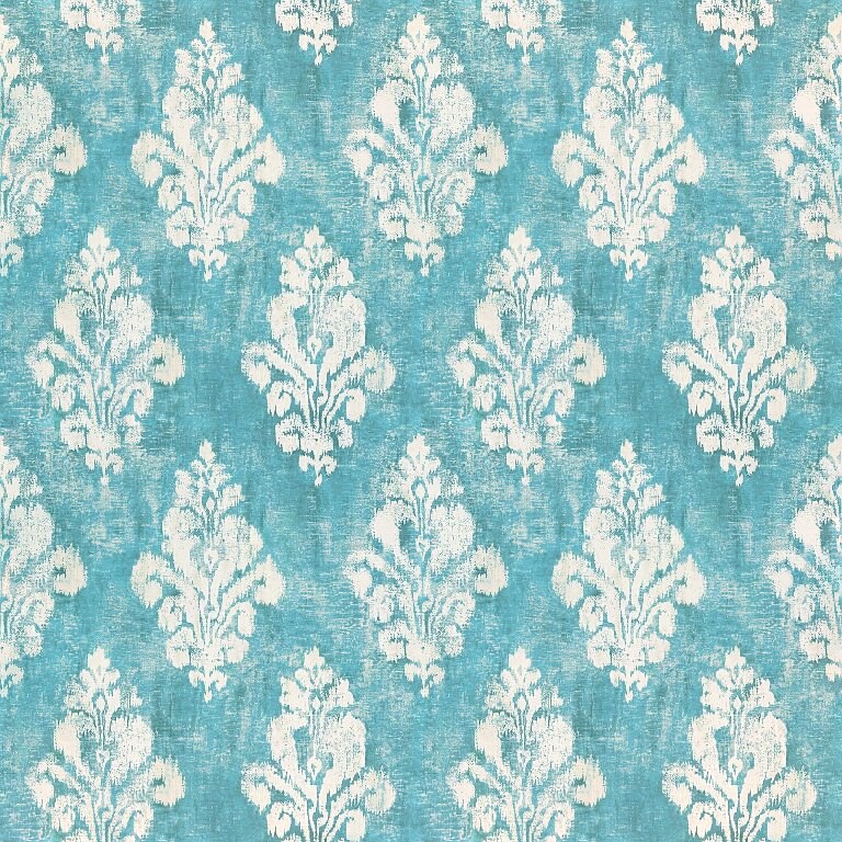 Marshalls SAN 143 Non Woven Blue & White Damask Wallpaper for Bedroom & Living room