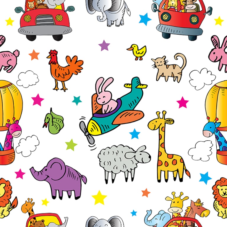 Marshalls FUN137 Non Woven White Kids Wallpaper for Kids and Teens Room