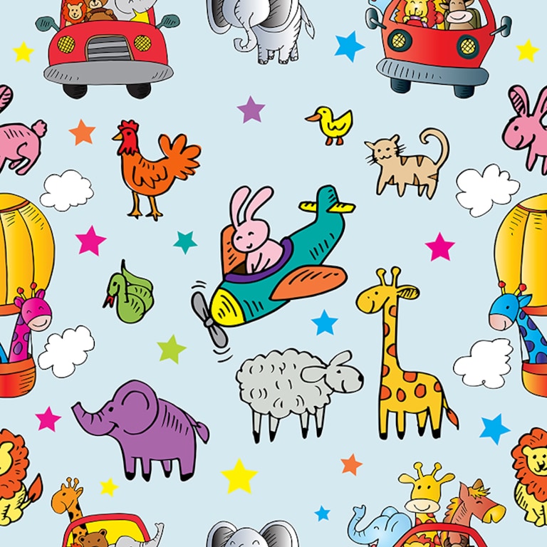 Marshalls FUN140 Non Woven Blue Kids Wallpaper for Kids and Teens Room